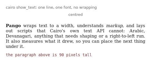 Cairo's text API next to a Pango layout