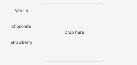 Drag sources on the left, a drop target on the right
