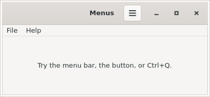 One menu model driving both a menu bar and a header bar button